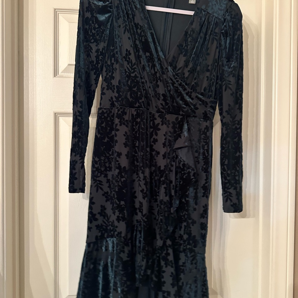 Elegant ocean green Velvet Dress